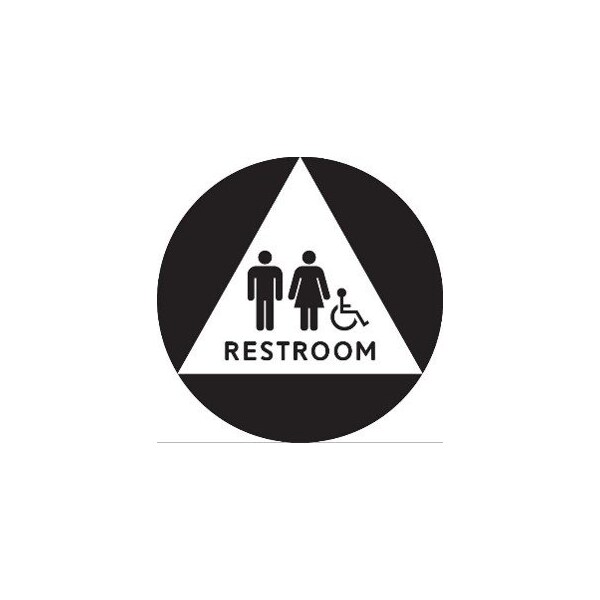 Restroom, 12" W x Circle/Trianlge, Acrylic